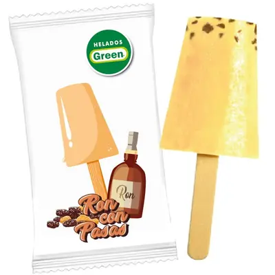 Helado Green ron con pasas
