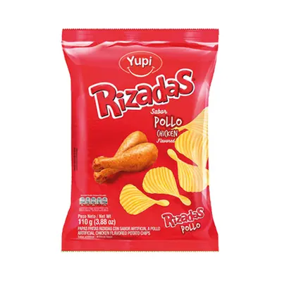 Papas rizadas pollo
